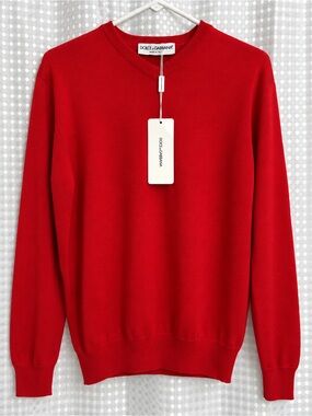 Dolce & Gabbana Men’s Bright Red Crewneck Sweater